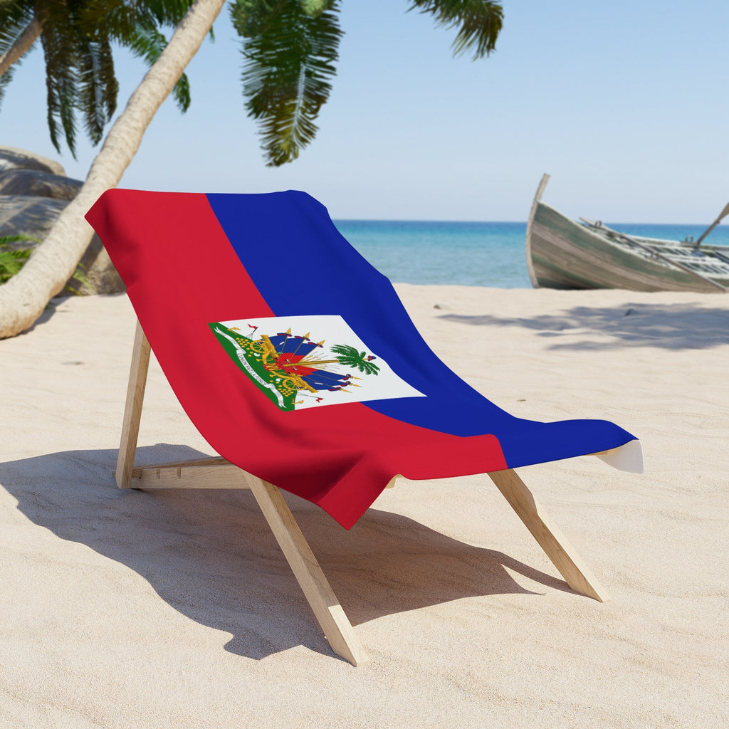 Haiti Flag Beach Towel | Quality & Long Lasting - 2 Sizes | Haitian Pride | Gift for Haitians