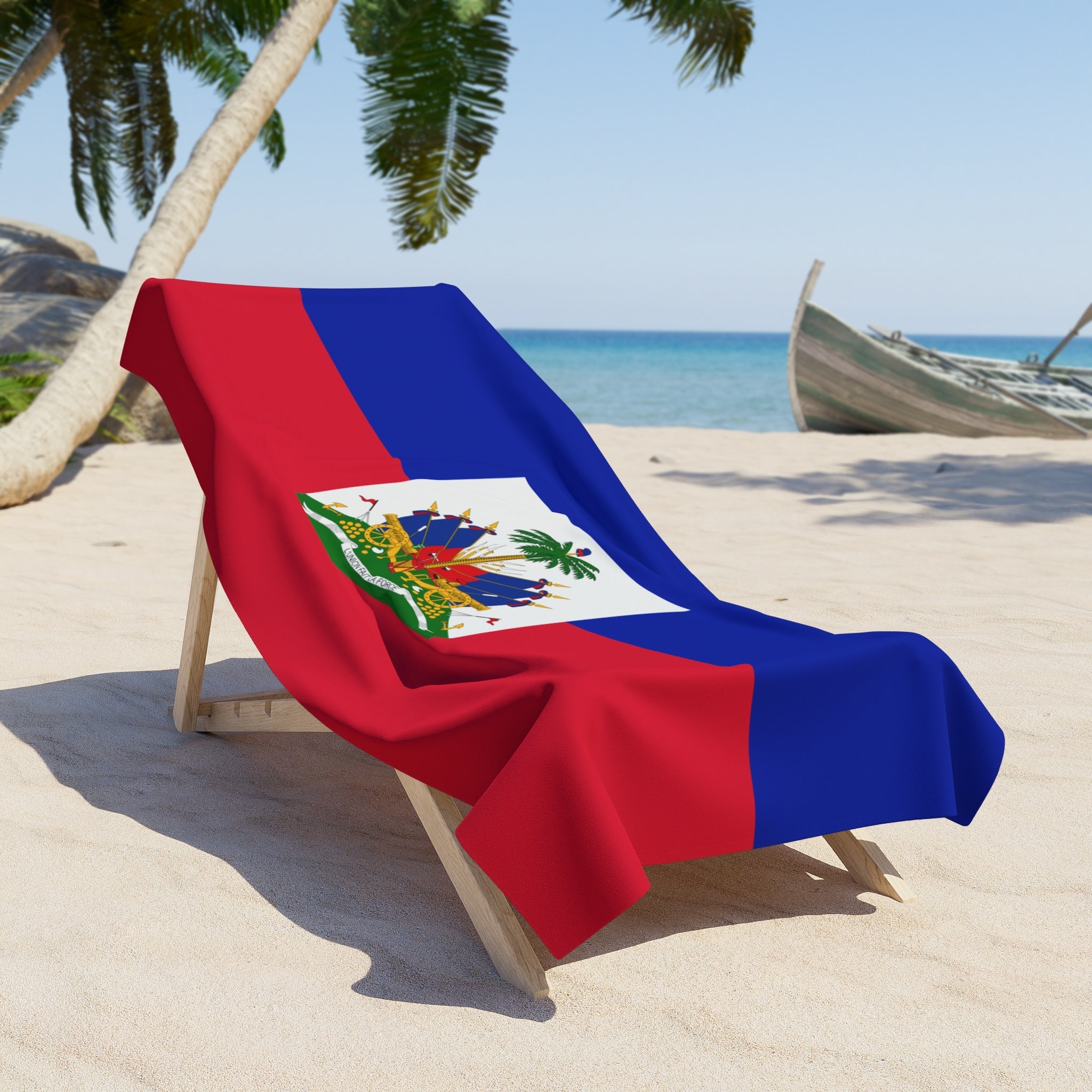Haiti Flag Beach Towel | Quality & Long Lasting - 2 Sizes | Haitian Pride | Gift for Haitians