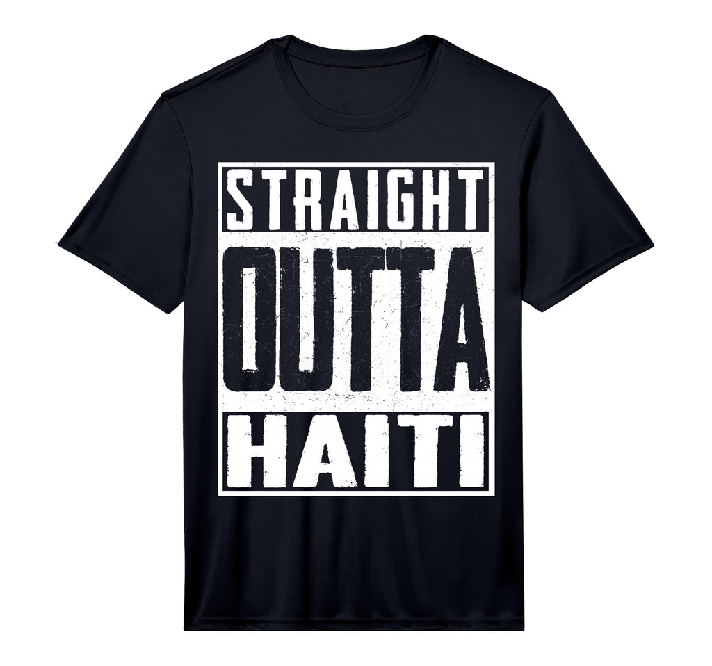 Mens Straight Outta Haiti Haitian T-Shirt - Unique Graphic Men Women