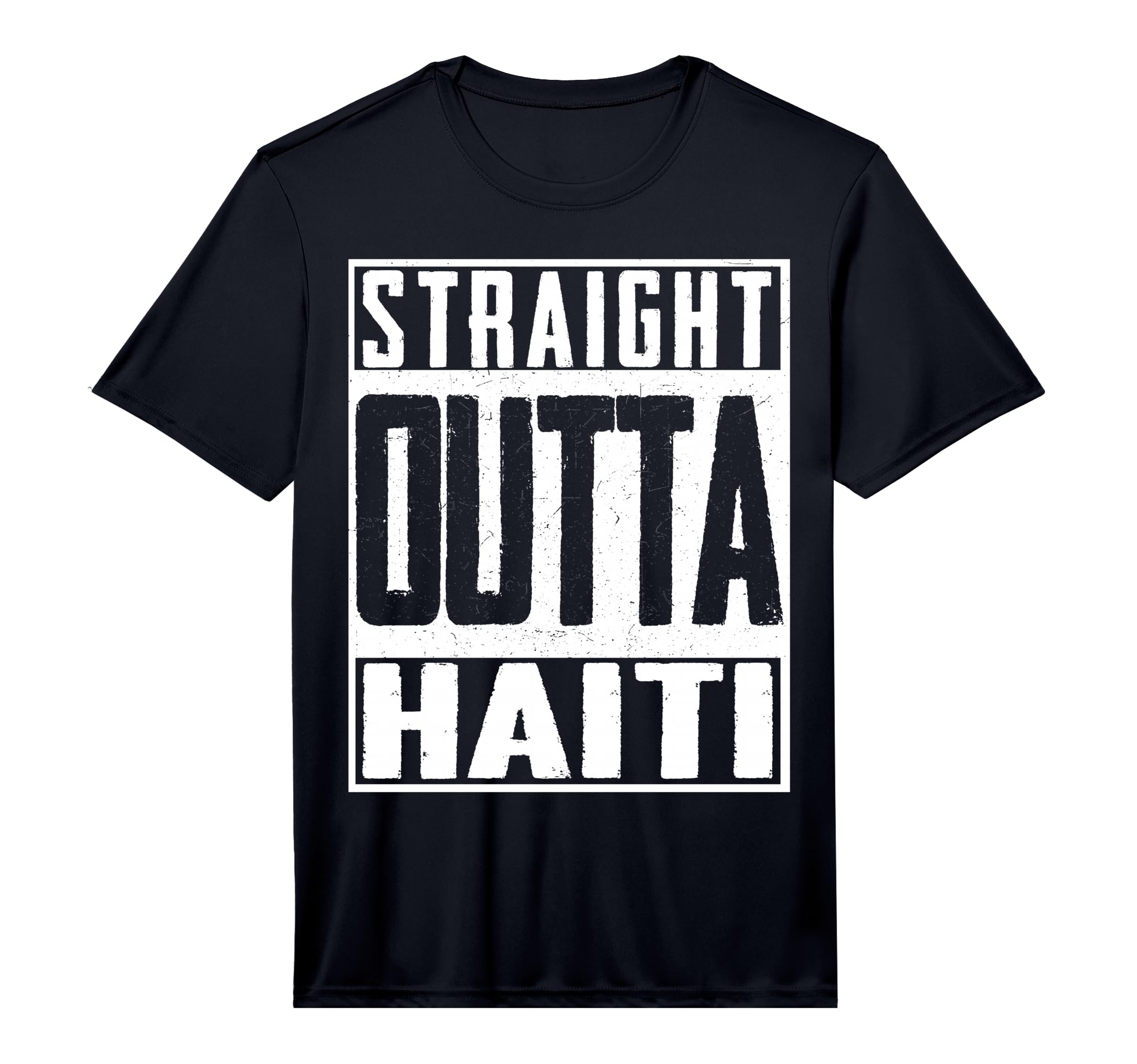 Mens Straight Outta Haiti Haitian T-Shirt - Unique Graphic Men Women