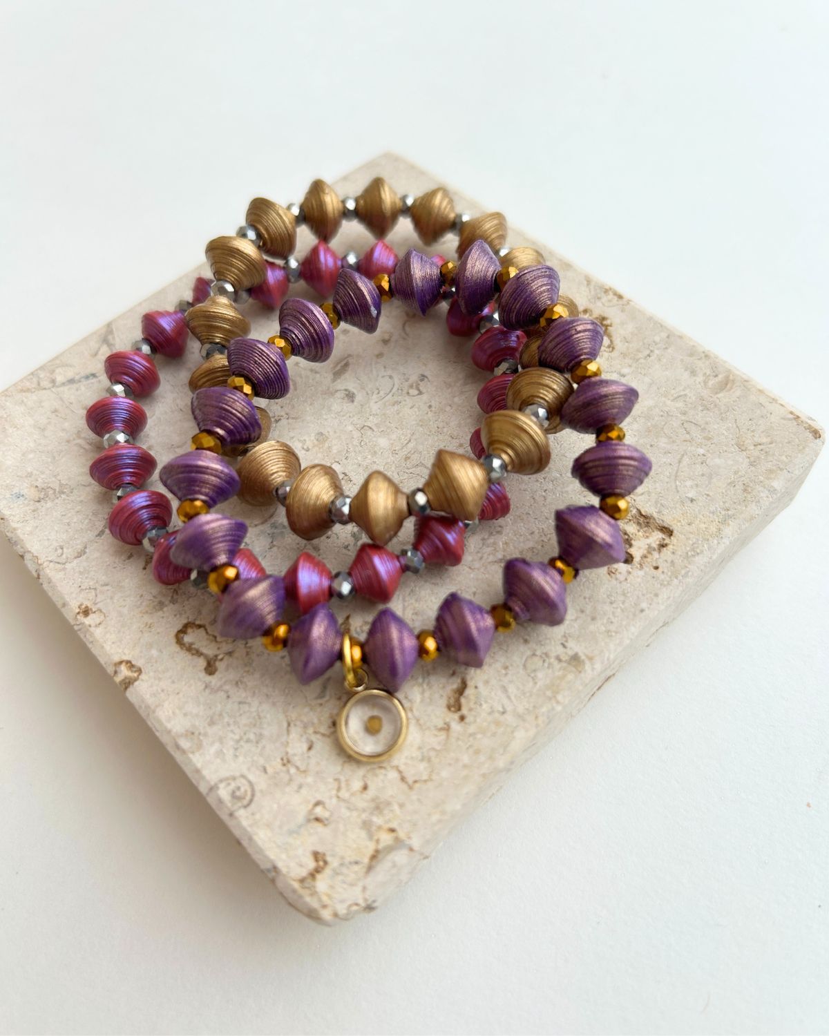 Mikayla Paper Bead Bracelet Set