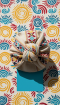 Embroidered linen headwrap