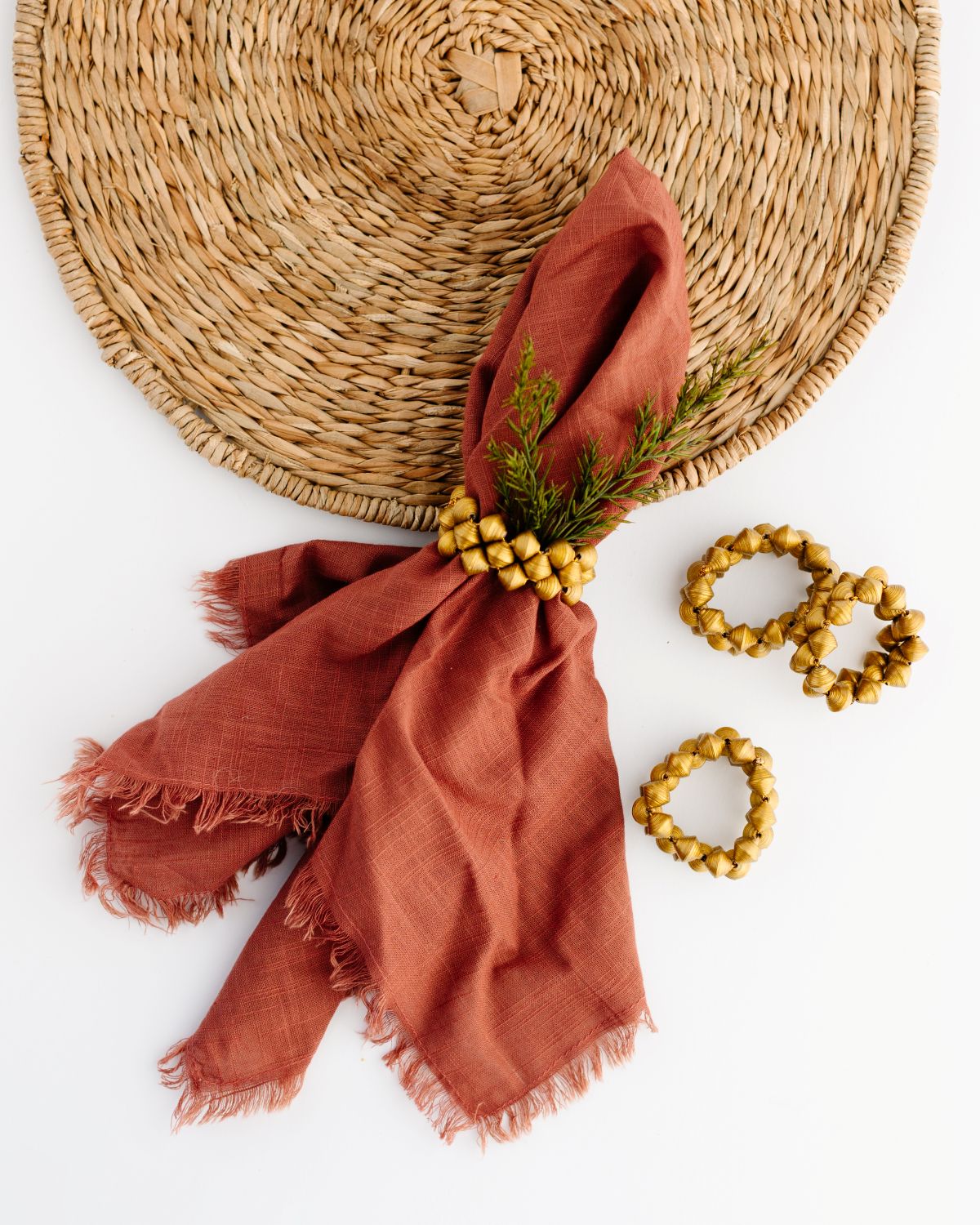 Paper Bead Napkin Ring Set