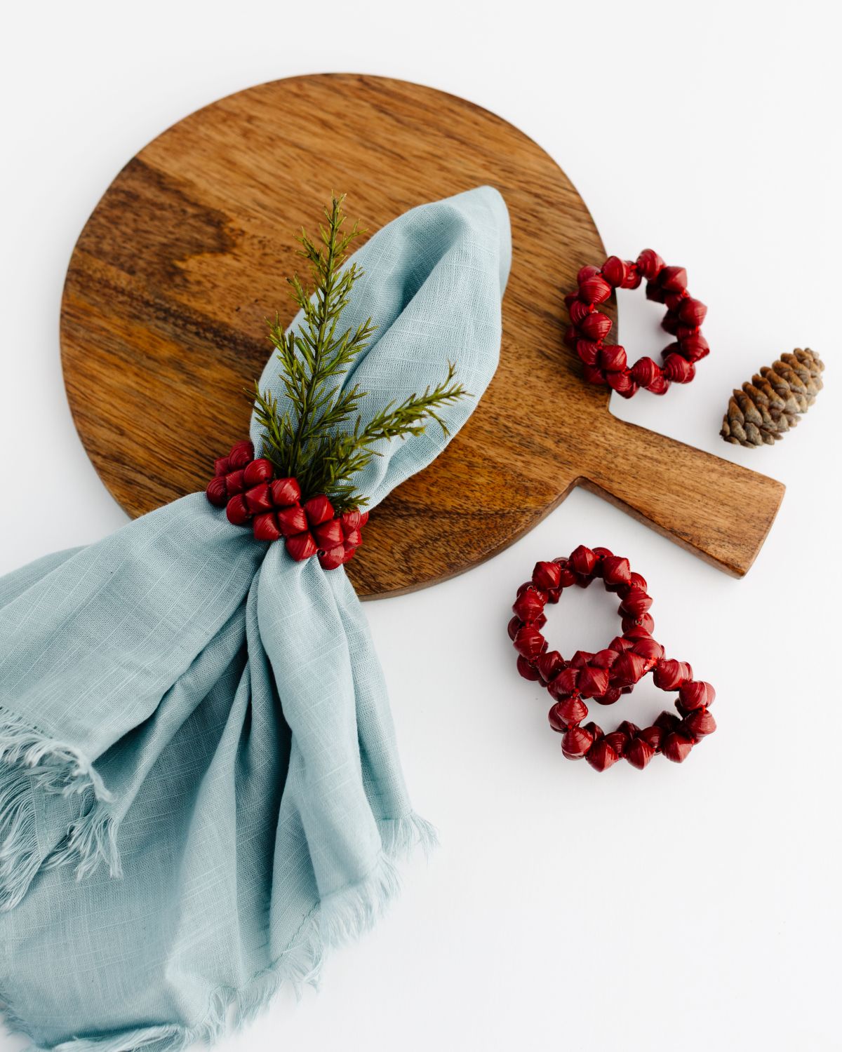 Paper Bead Napkin Ring Set