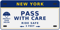 PASS WITH CARE — 3"×6" Aluminum Bike Plate